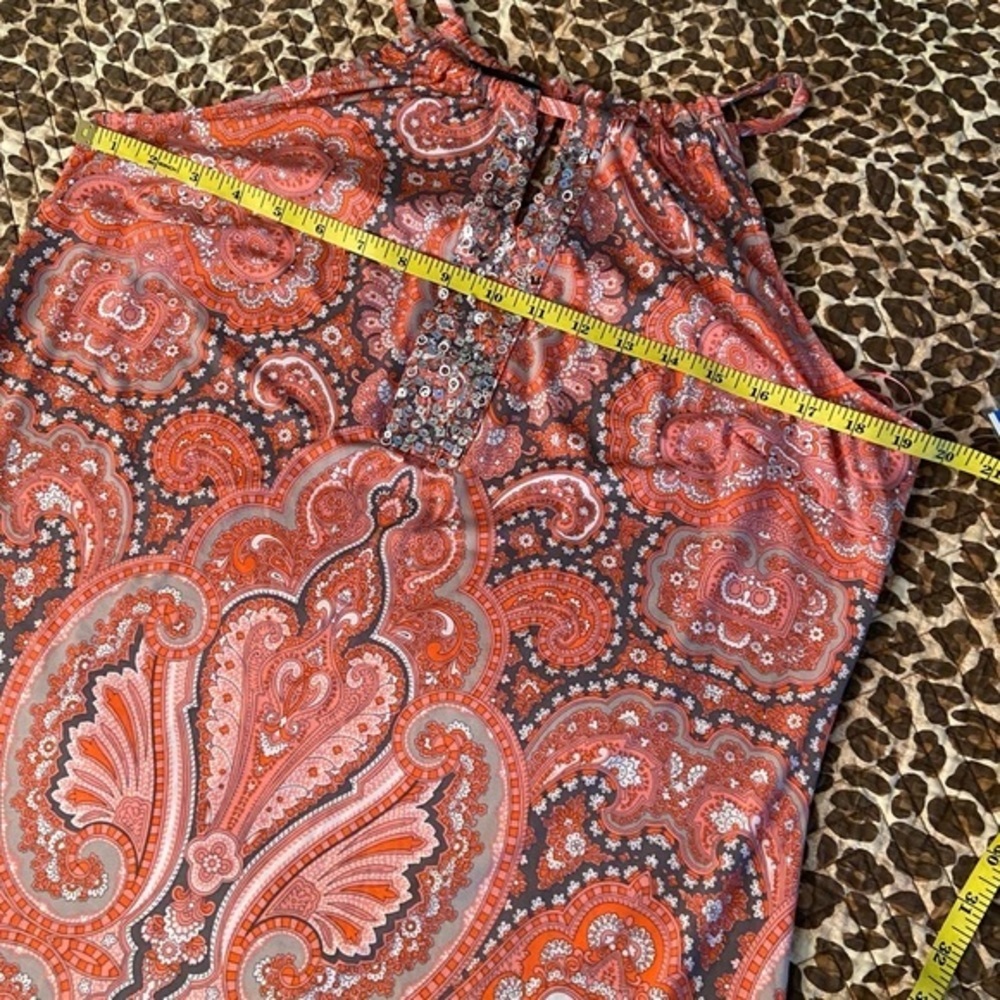 Paisley Glam Bedazzled Keyhole Back MIDI Sleeveless Dress - Picture 15 of 15